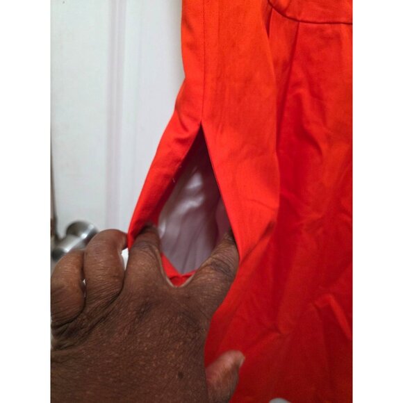 J.Crew Women's Oranges Sleeveless Formal Office Cotton Dress Size 10 With Back Z - Picture 7 of 10
